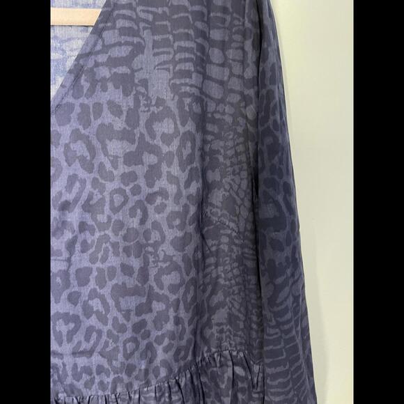 Blue Leopard Print Denim Dress - Picture 3 of 5